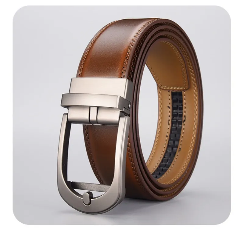 Yalu Split Leather With Overlay Film Leather Belts Men's 3.2CM-5