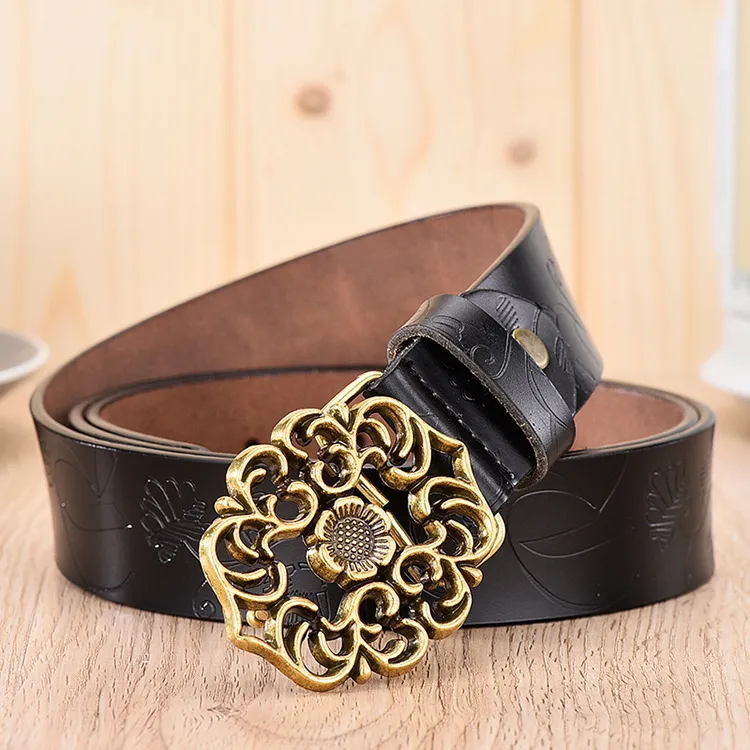 Yalu Cow Split Leather Belts Women's 3.3CM-1