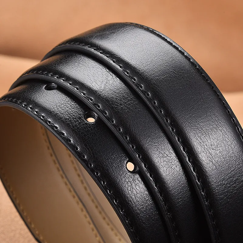 Yalu Cow Split Leather Belts Men's 3.3cm-5