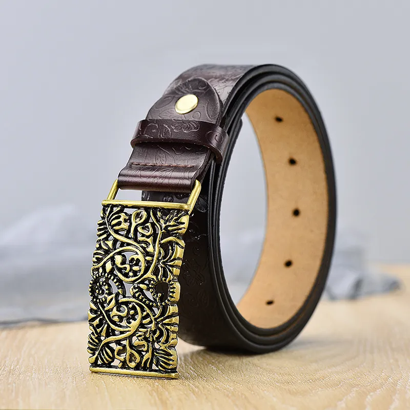 Yalu Cow Split Leather Belts Women's 3.2CM-9