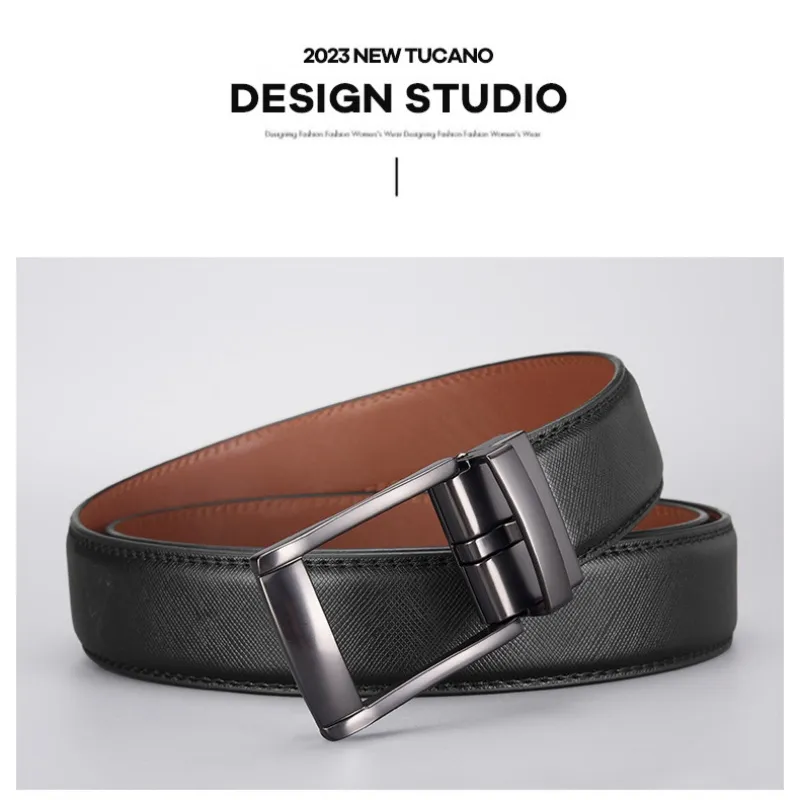 Yalu Split Leather With Overlay Film Leather Belts Men's 3.5cm-5