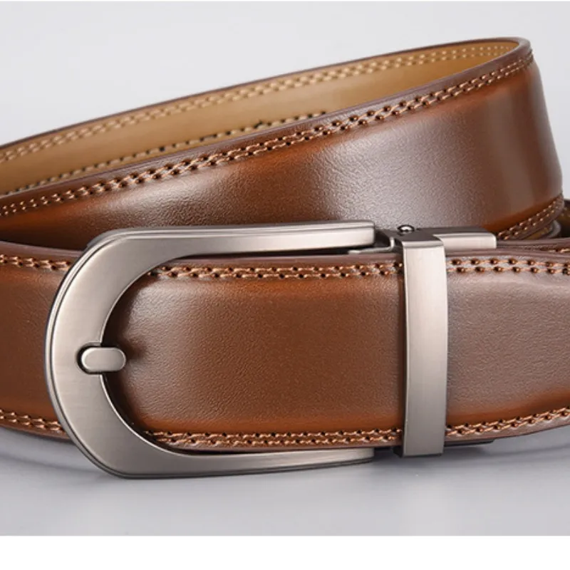Yalu Split Leather With Overlay Film Leather Belts Men's 3.2CM-2