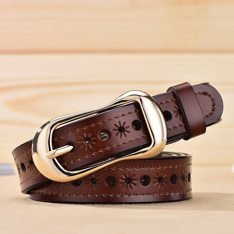Yalu Cow Split Leather Belts Women's 2.5cm-7