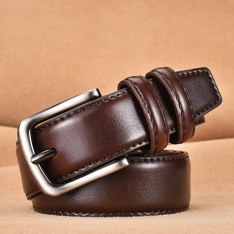 Yalu Cow Split Leather Belts Men's 3.1cm-1