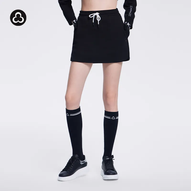 TITIKAACTIVE Casual Short Skirts Women's Pure Black-1