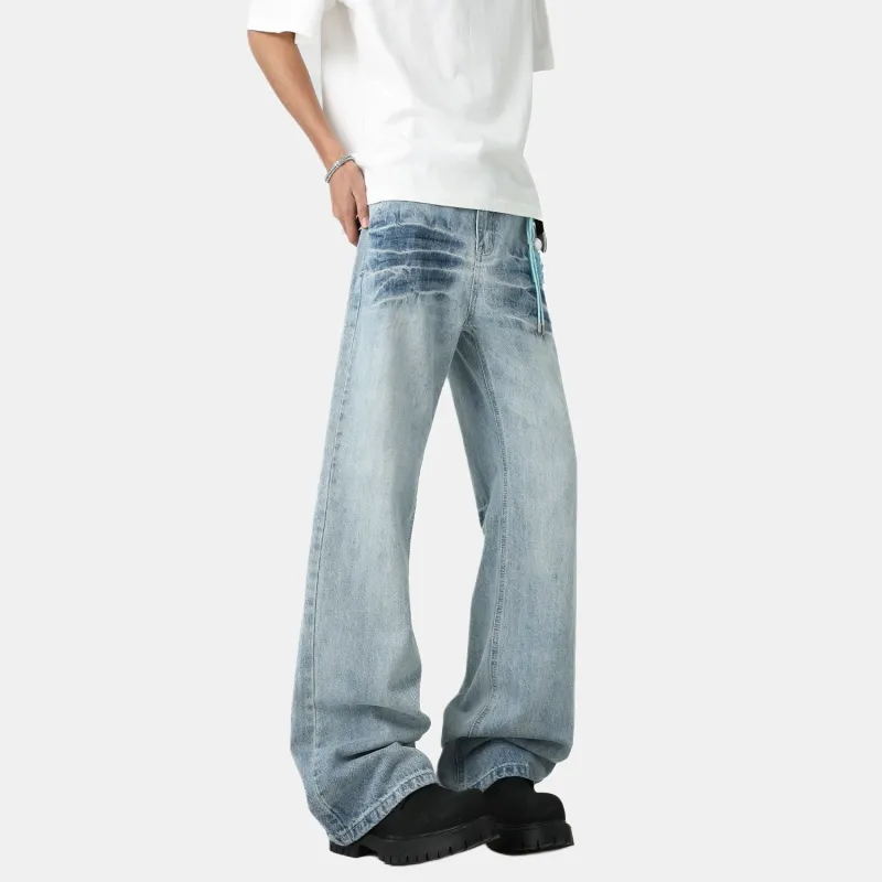 TESTUNG Classic Jeans Unisex Washed Blue Tone-3