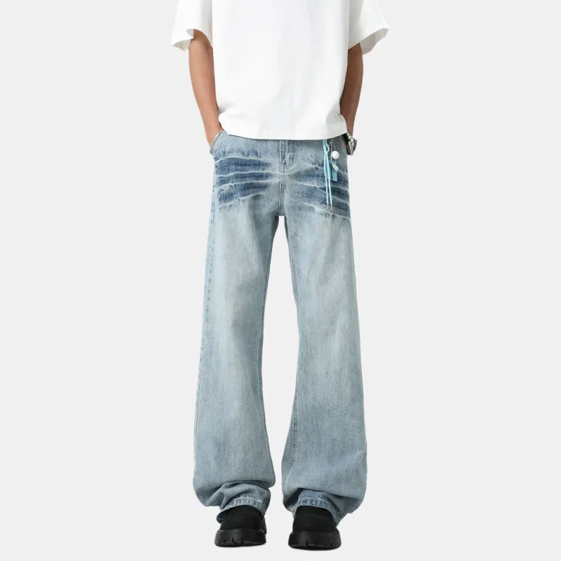 TESTUNG Classic Jeans Unisex Washed Blue Tone-2