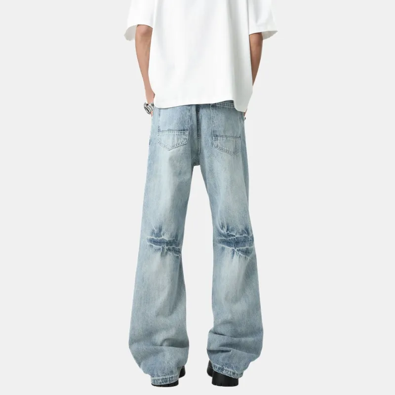 TESTUNG Classic Jeans Unisex Washed Blue Tone-6