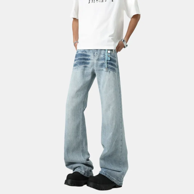 TESTUNG Classic Jeans Unisex Washed Blue Tone-5