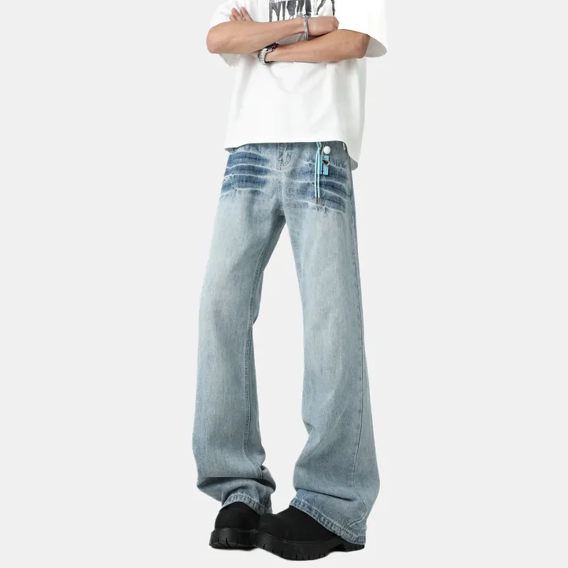 TESTUNG Classic Jeans Unisex Washed Blue Tone-4