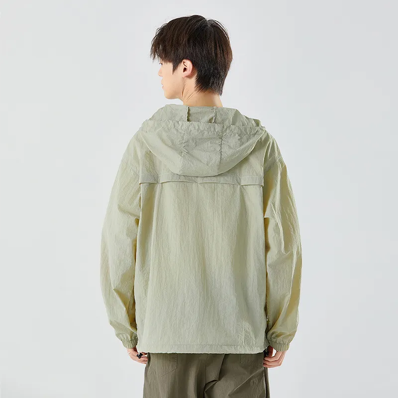 ONE PIECE Casual Sun Protection Clothing Men's Solid Color Basic-3