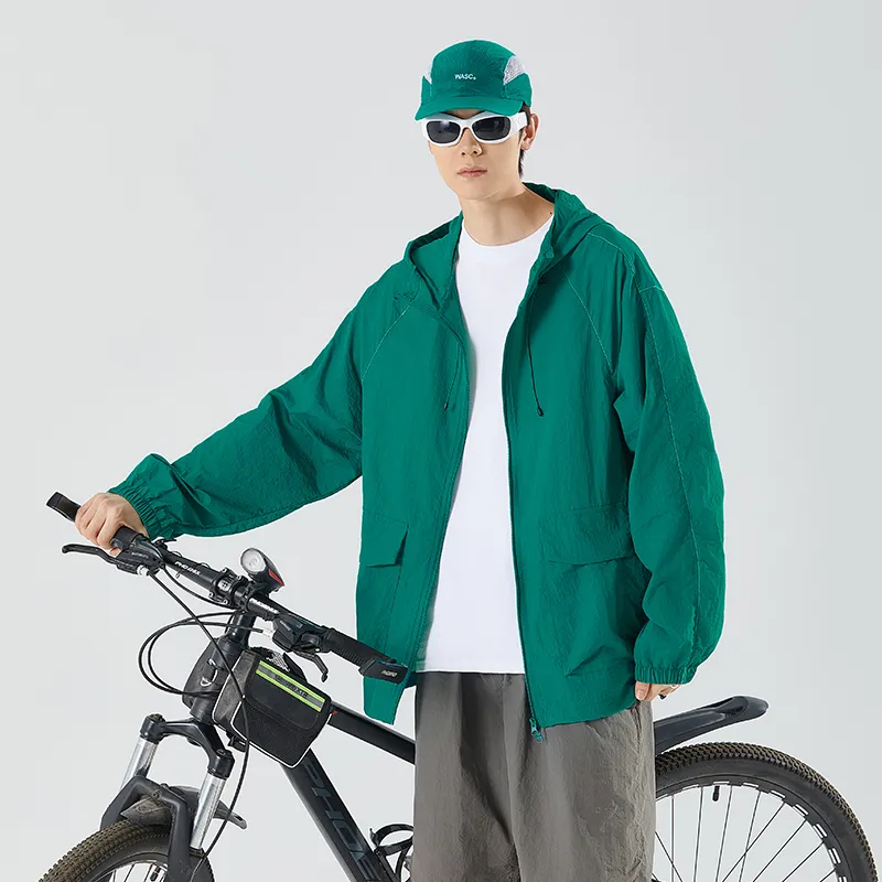 ONE PIECE Casual Sun Protection Clothing Men's Solid Color Basic-6