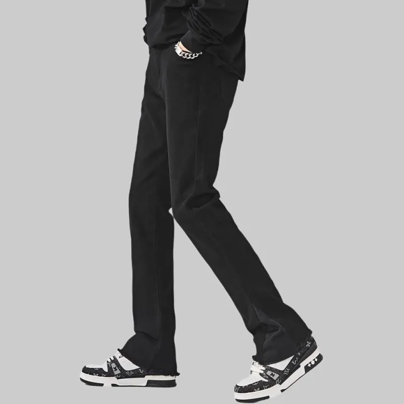 GURBAKS Jeans Men's Black Thickened And Fleece Lined-3