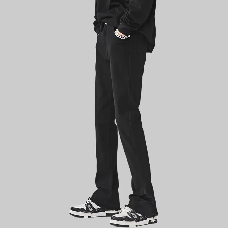 GURBAKS Jeans Men's Black Thickened And Fleece Lined-4