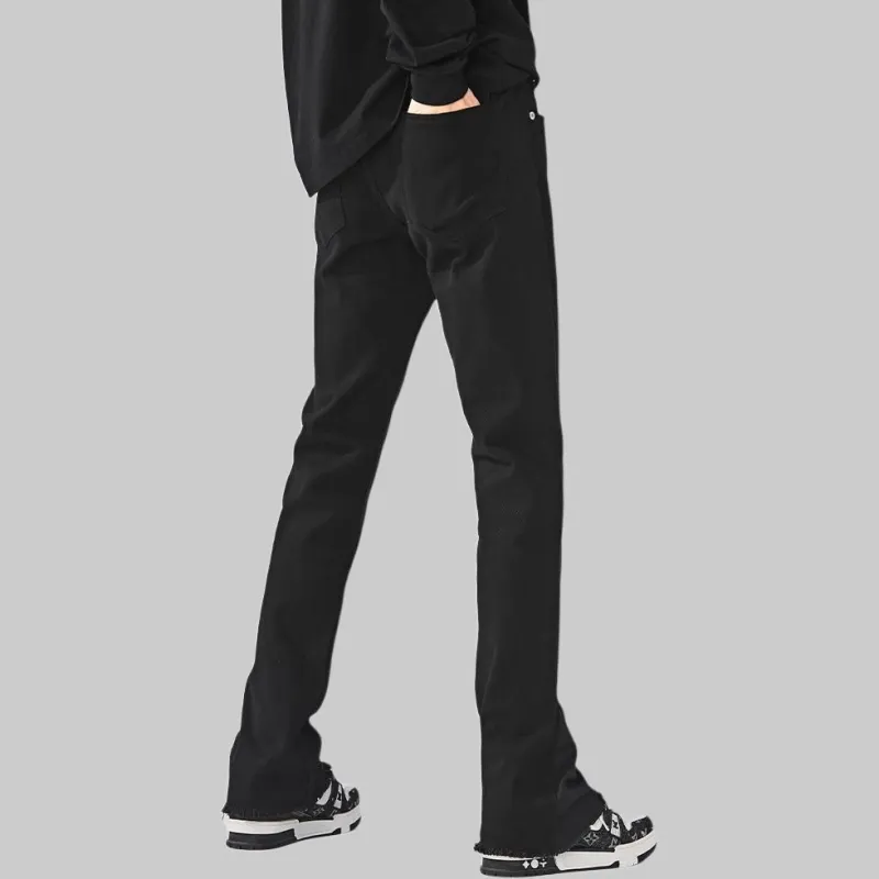 GURBAKS Jeans Men's Black Thickened And Fleece Lined-1