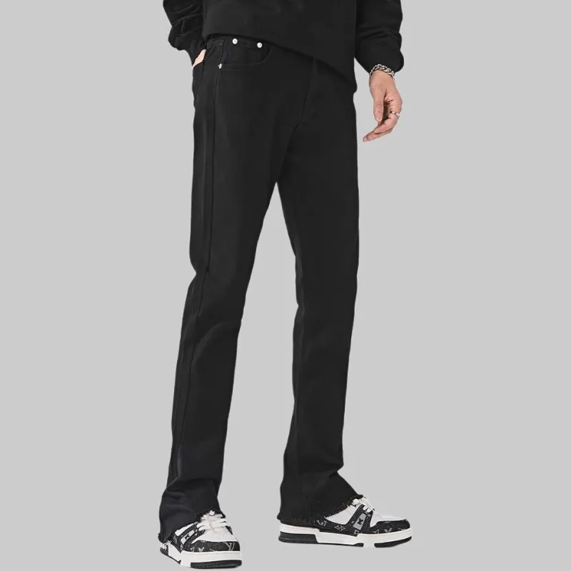 GURBAKS Jeans Men's Black Thickened And Fleece Lined-2