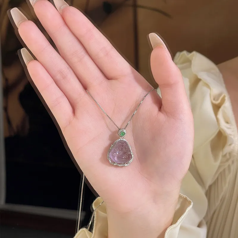 IWE Crystal Jade Necklaces Women's-4