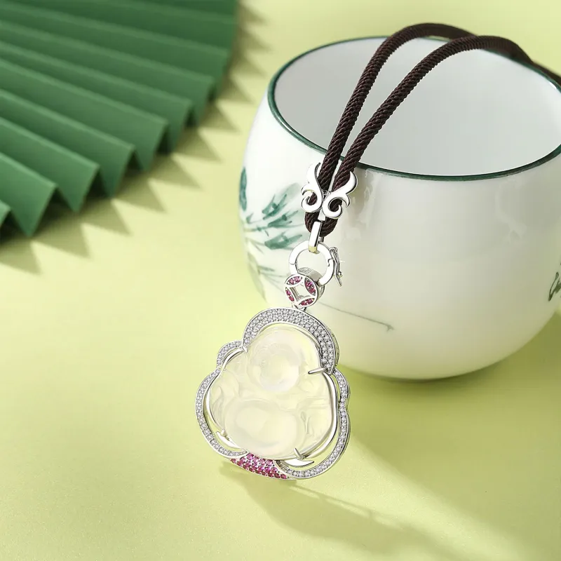 IWE S925 Sterling Silver/Chalcedony Necklaces Women's-4