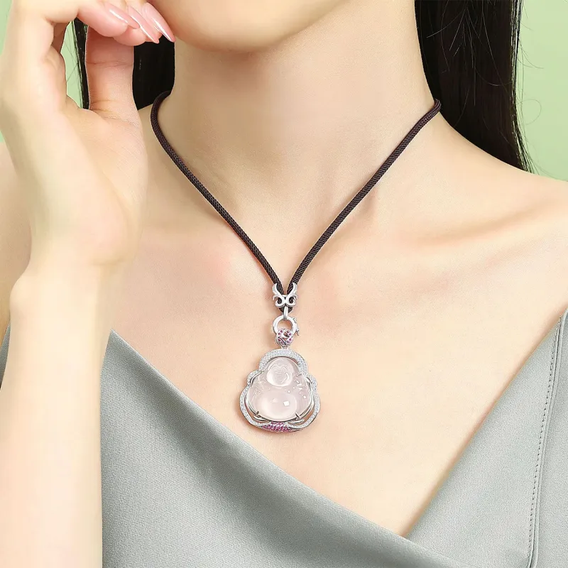 IWE S925 Sterling Silver/Chalcedony Necklaces Women's-1