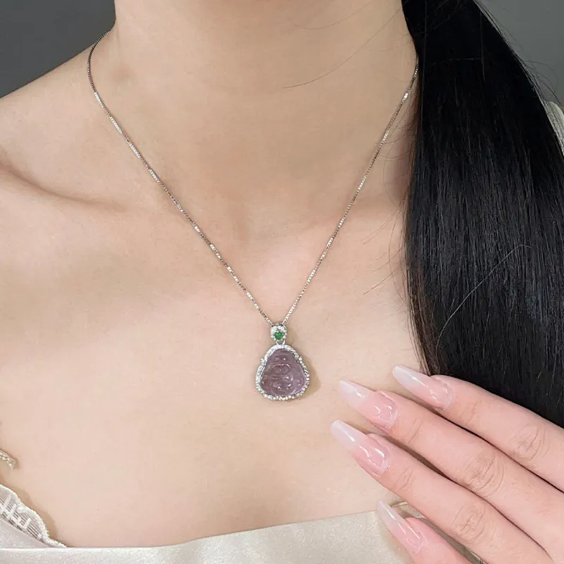 IWE Crystal Jade Necklaces Women's-2