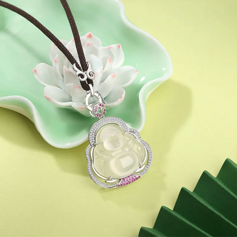 IWE S925 Sterling Silver/Chalcedony Necklaces Women's-3