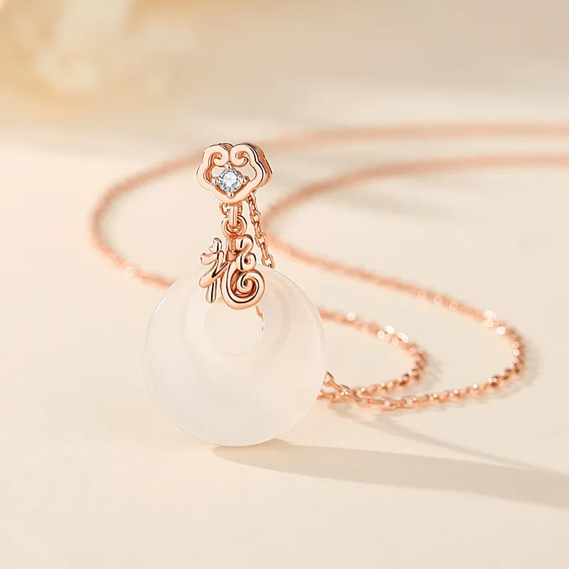 IWE Chalcedony Jade Necklaces Women's-5