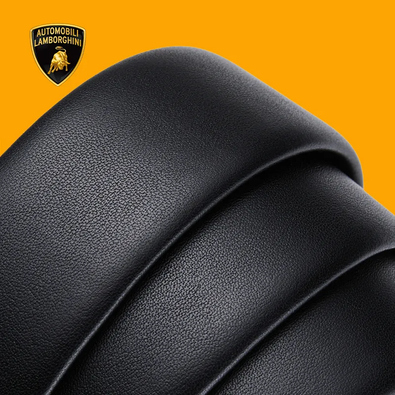 Automobili Lamborghini Cow Leather Belts Men's 3.5cm-5
