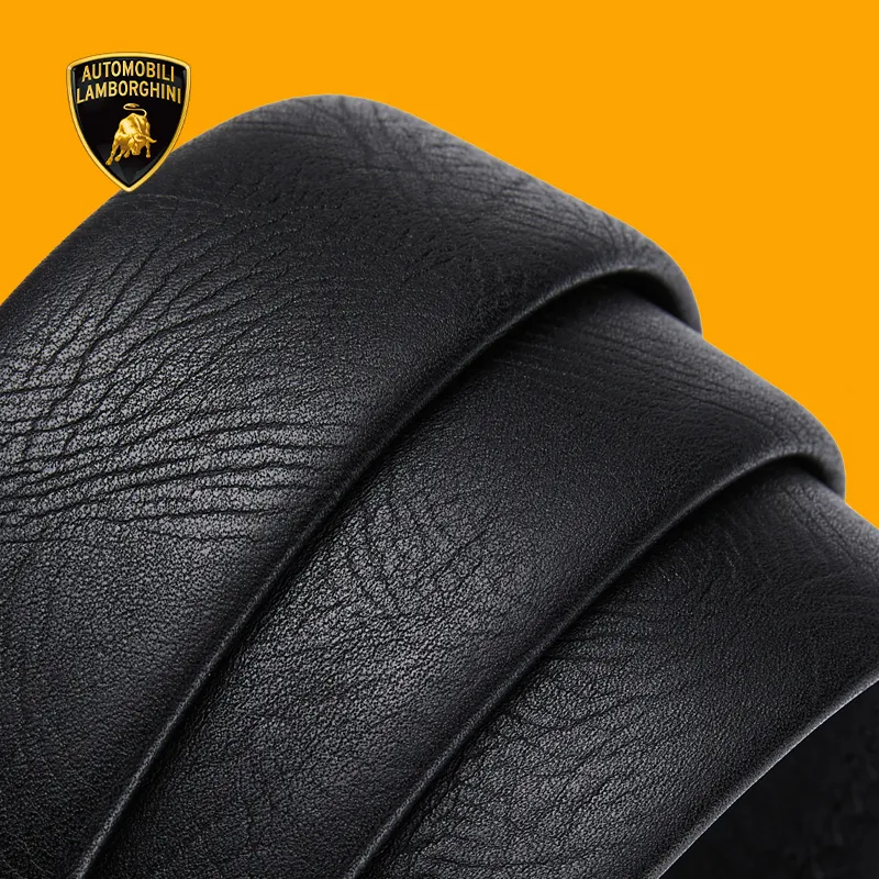 Automobili Lamborghini Cow Leather Belts Men's 3.5cm-4