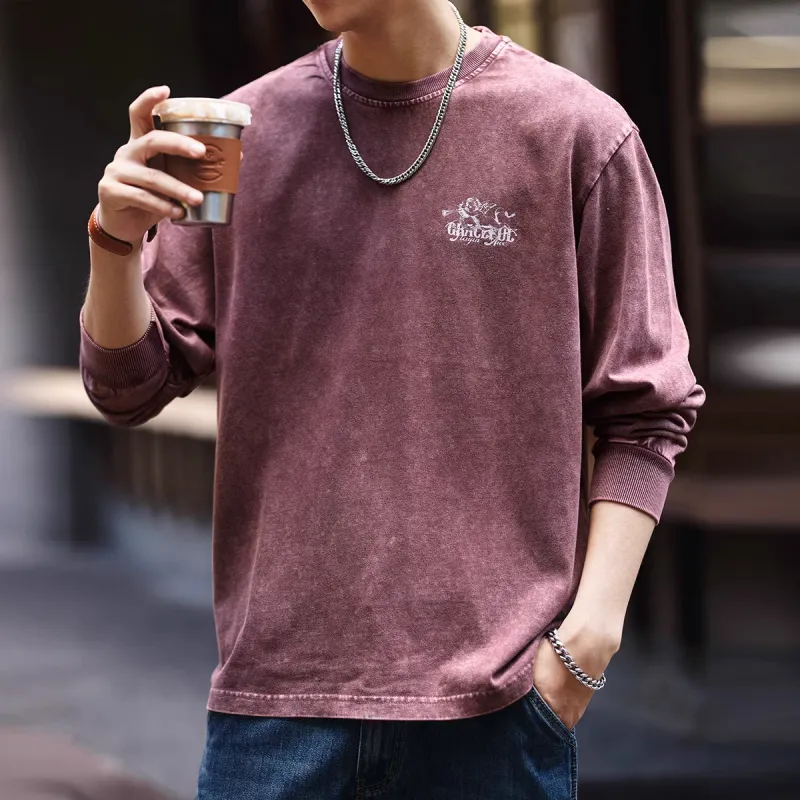 GELANLU T-Shirts Men Maroon-4