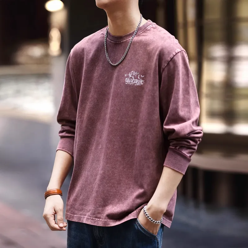 GELANLU T-Shirts Men Maroon-2