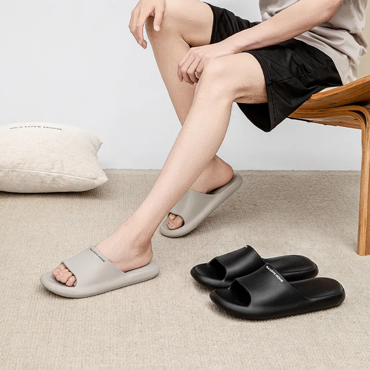 HLA Couple Home Slippers, Summer Minimalist Style Lightweight Bathroom Bathing Slip Resistant Slippers-17