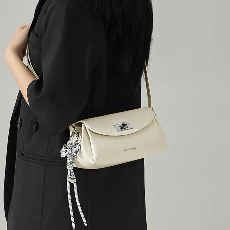 CinvaiKrose Cow Leather With Synthetic Leather Shoulder Bag, Crossbody Bag, Shoulder Bag Trumpets Women's Multicolor-5