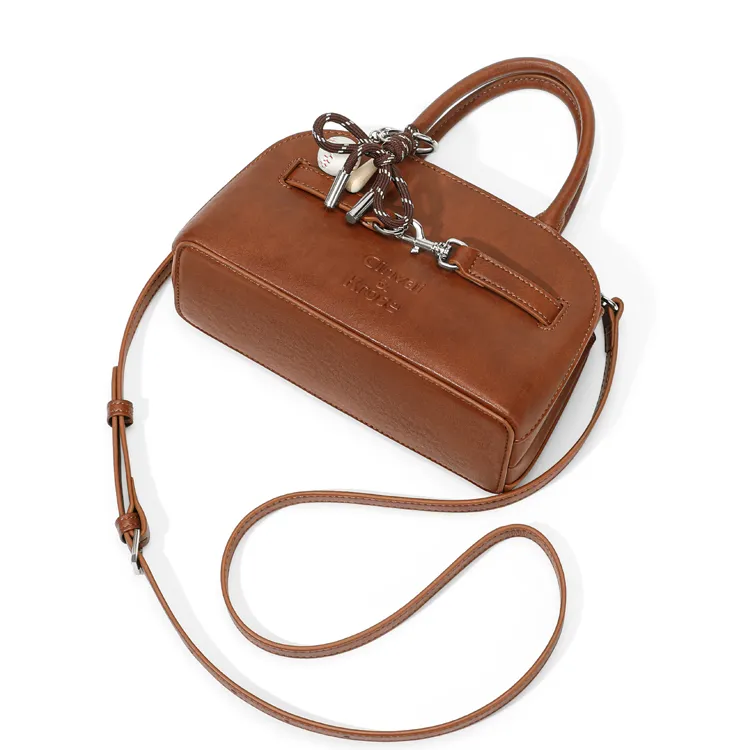CinvaiKrose Synthetic Leather Shoulder Bag, Crossbody Bag, Handbag Trumpets Women's Ecru/Brown-8