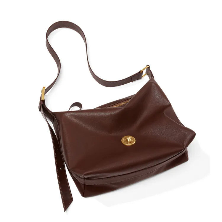 CinvaiKrose Synthetic Leather Shoulder Bag, Crossbody Bag, Tote Bag Medium Size Women's Coffee/Black-5