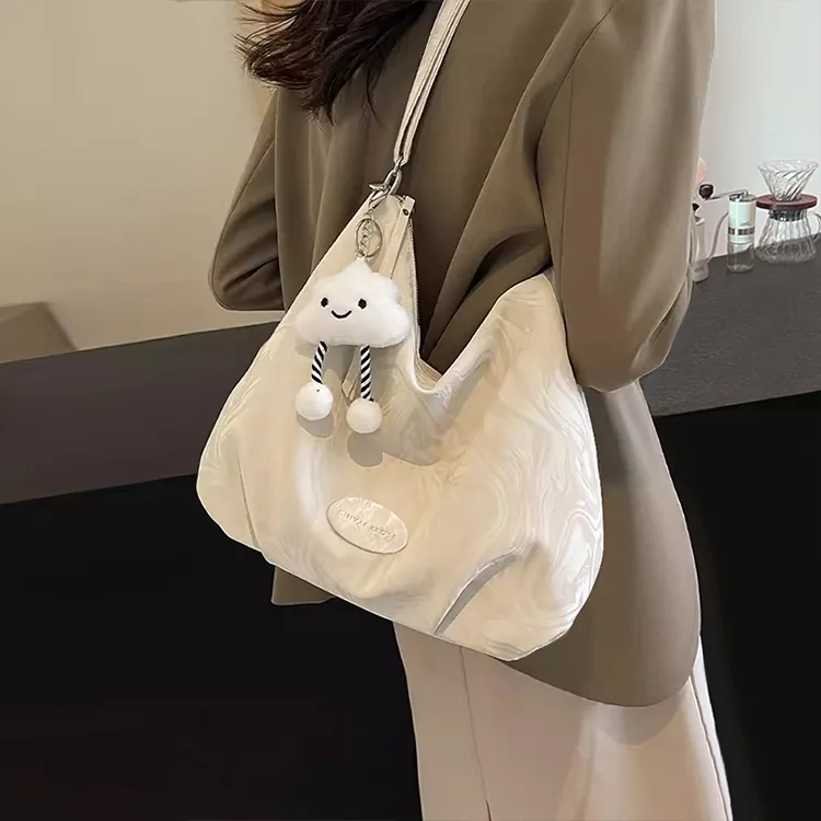 CinvaiKrose Synthetic Leather Tote Shoulder Bag Crossbody Bag Small Size Women's Ecru/Green/Black-2