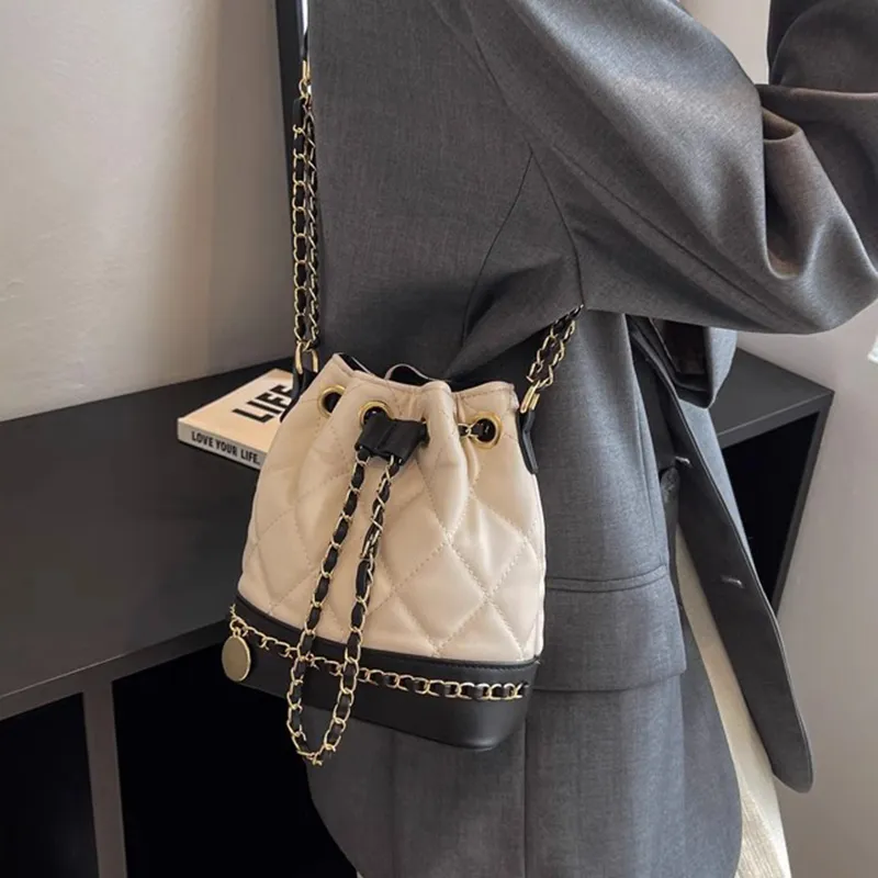 CinvaiKrose Shoulder Bags White Diamond Pattern-2