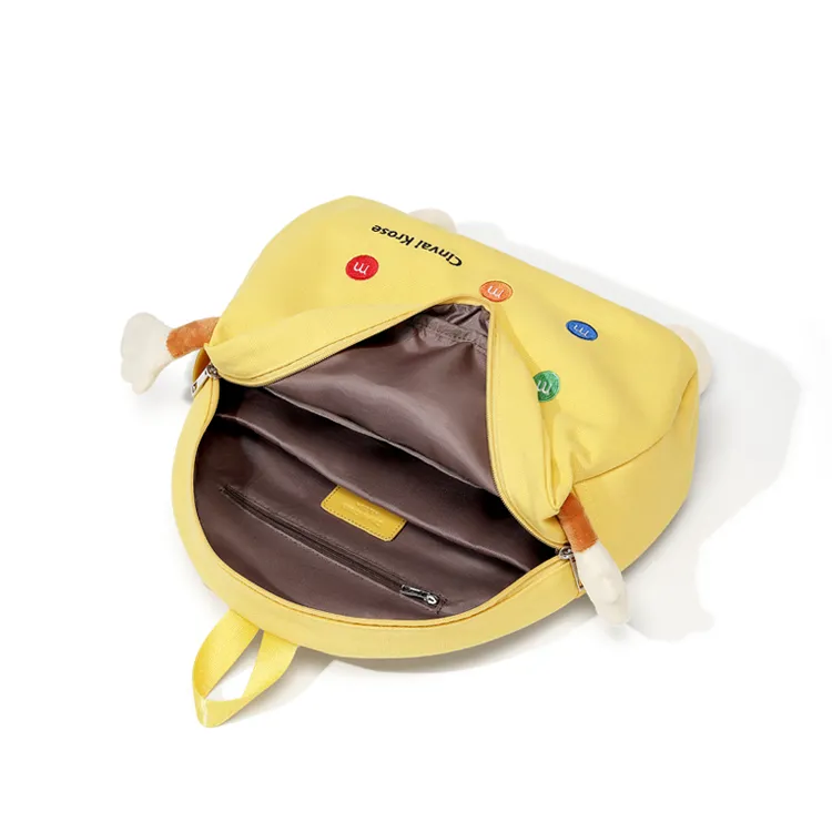 CinvaiKrose Fabric Backpack For Elementary School Students Small Size Women's Ginger Yellow-4
