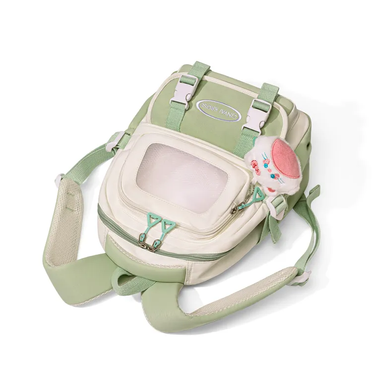 CinvaiKrose Fabric Backpack Lightweight Backpack Travel Bag Trumpets Women's Green-3