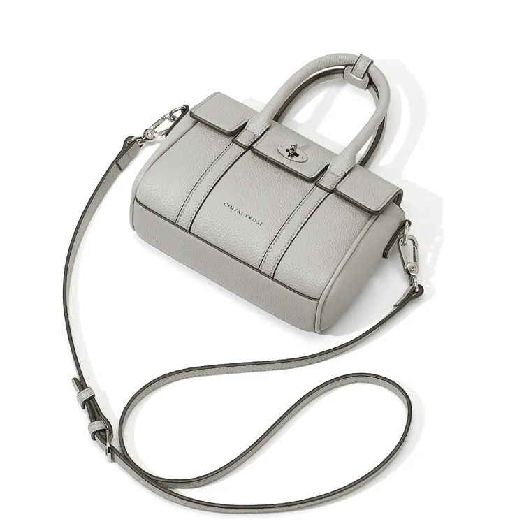 CinvaiKrose Synthetic Leather Shoulder Bag, Crossbody Bag, Mom Handbag Trumpets Women's Gray/Black-3