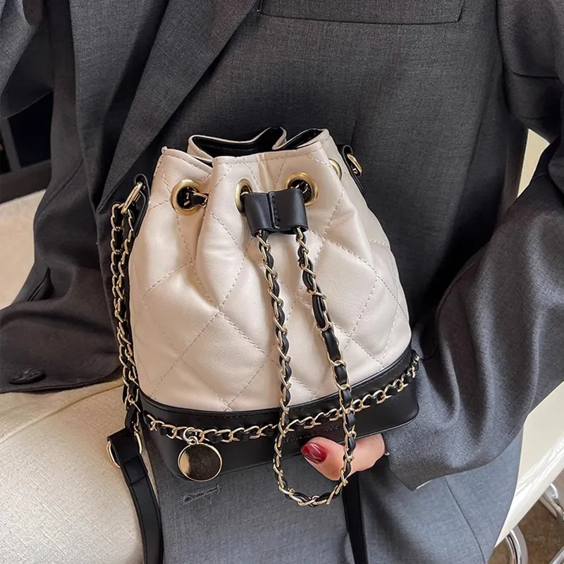 CinvaiKrose Shoulder Bags White Diamond Pattern-4