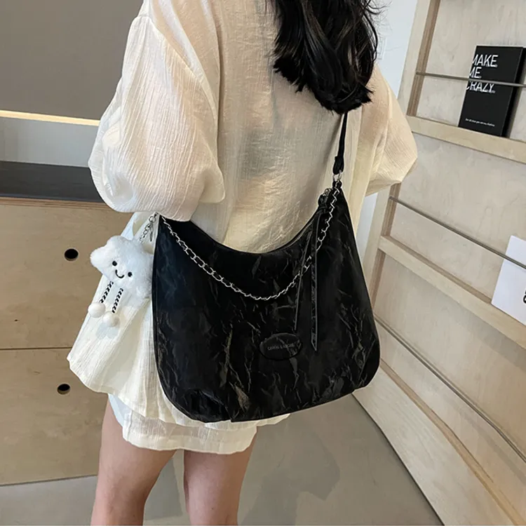 CinvaiKrose Synthetic Leather Tote Shoulder Bag Crossbody Bag Small Size Women's Ecru/Green/Black-11