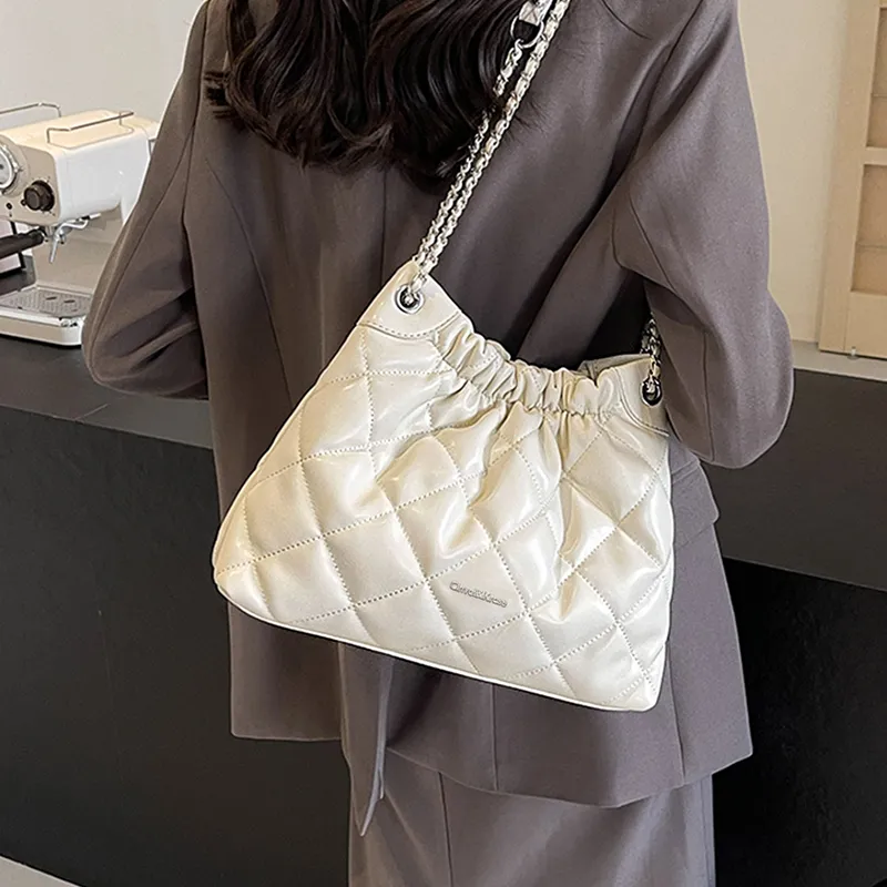 CinvaiKrose Synthetic Leather Shoulder Bag, Tote Bag, Shopping Bag Large Size Women's Black/White-8