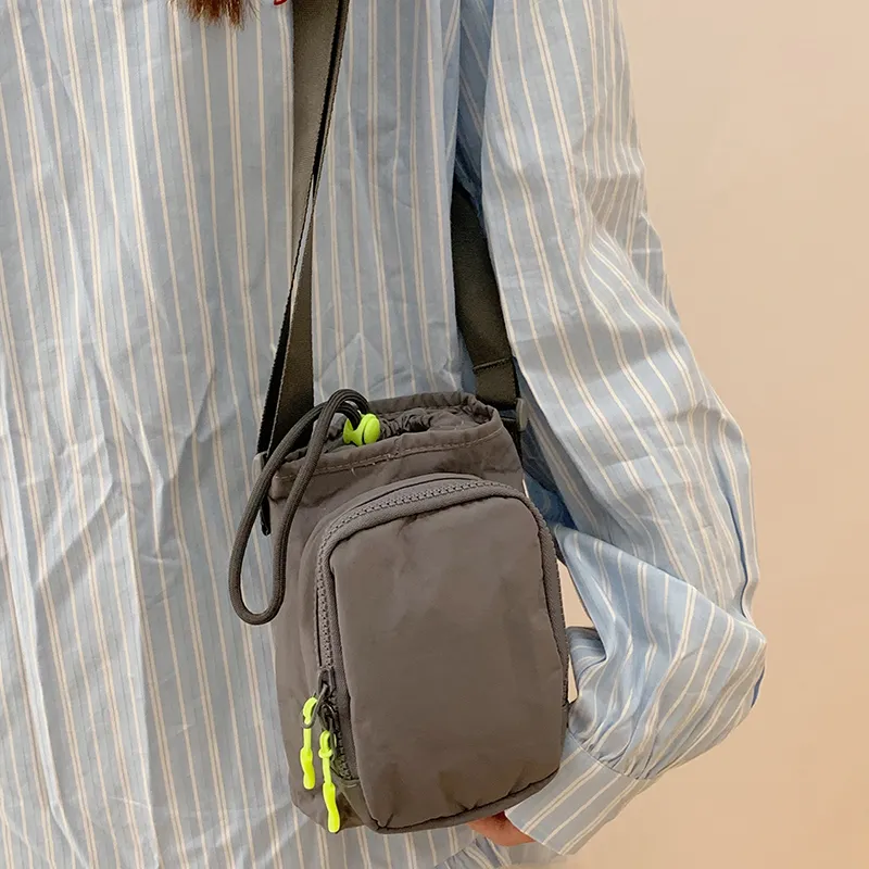 Travel Nylon Fabric Crossbody Bag, Shoulder Bag Unisex Black/Blue/Green/Gray/Pink-32