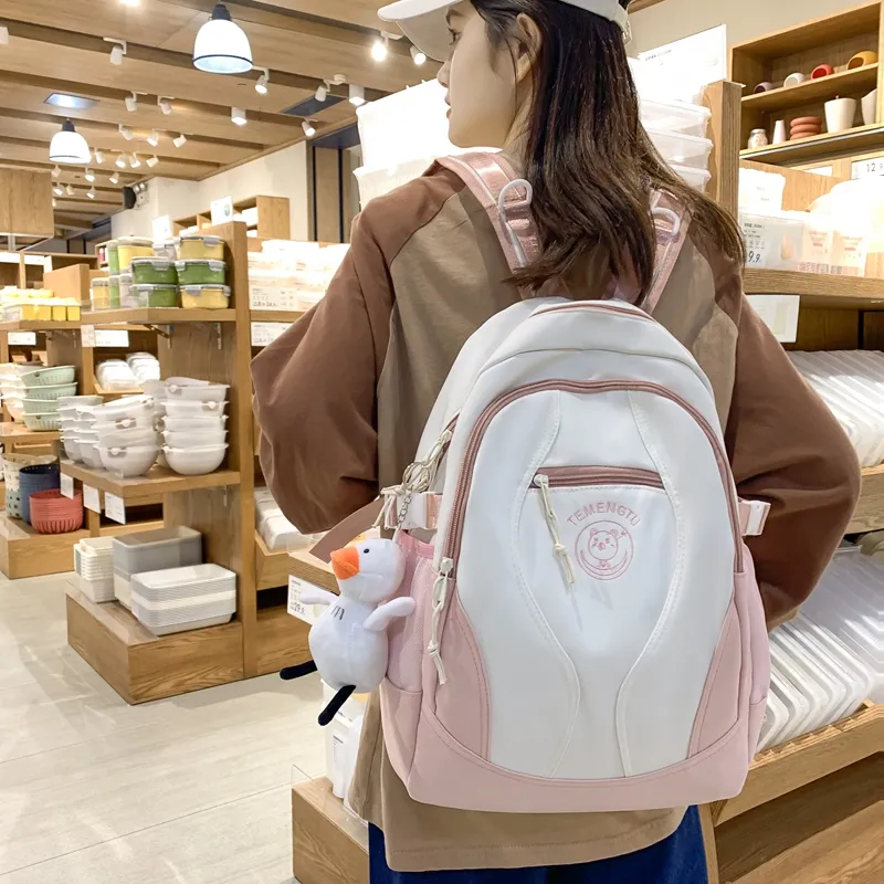 Travel Nylon Backpack Unisex Black/Green/Pink/Gray-13