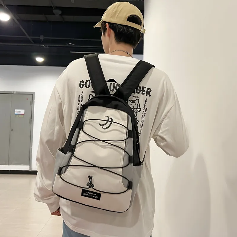 Travel Nylon Backpack Regular Unisex Black/Brown/Dark Blue/Light Blue-2