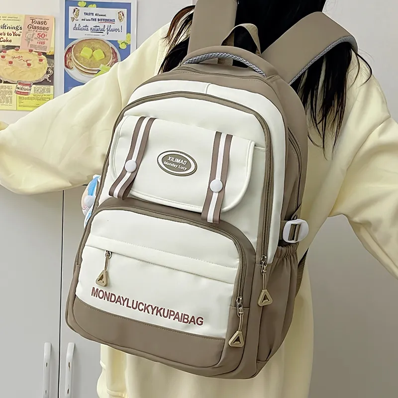Travel Nylon Backpack Unisex Red/Blue/Black/Khaki/Purple-20