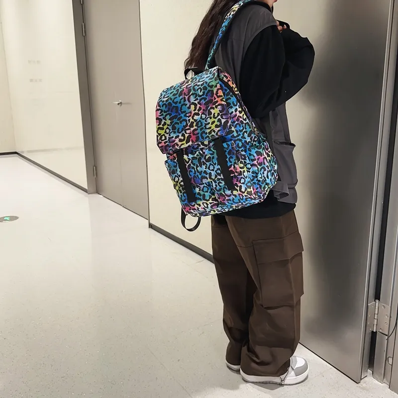 Travel Nylon Backpack Regular Unisex White/Blue/Pink-10