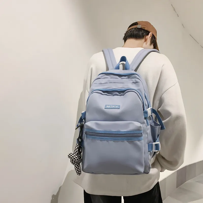 Travel Nylon Backpack Regular Unisex White/Black/Blue/Pink-22