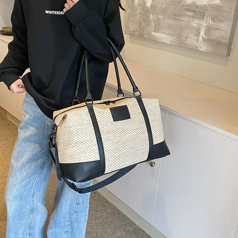 Travel PU Travel Bag Unisex Khaki/Pink/Black/Gray-7