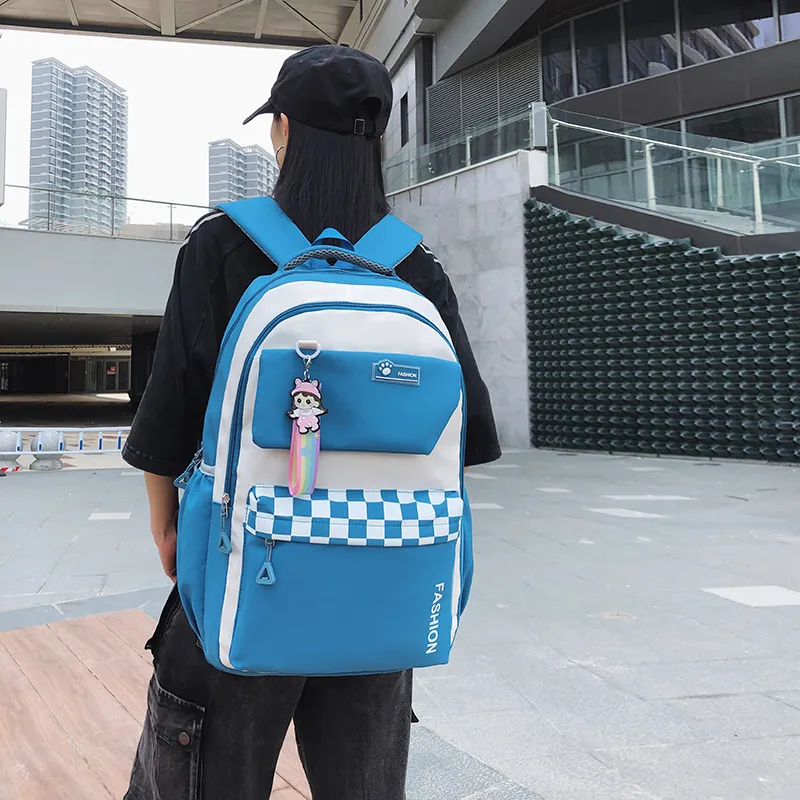 Travel Nylon Backpack Unisex Black/Blue/Green/Purple/Pink-6